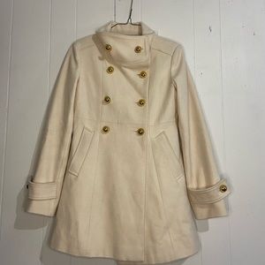 COPY - Guess Double Breasted women’s coat in cream and gold color